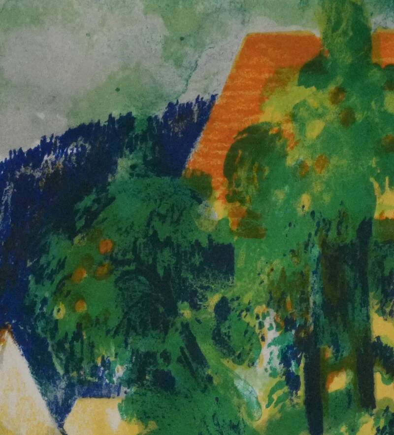 Paul Collomb: Path in Summer, original signed lithograph.