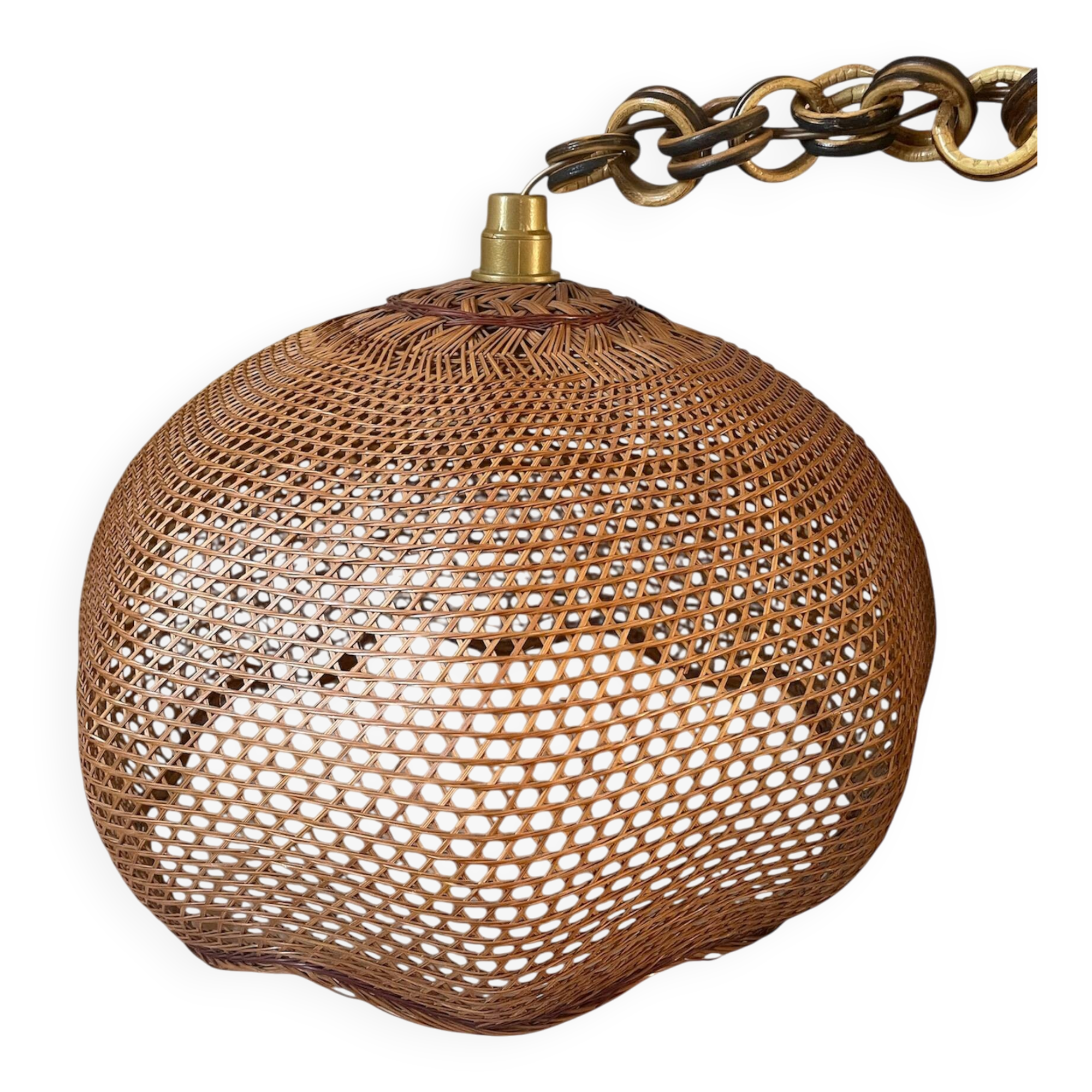 Suspension en cannage de rotin vintage