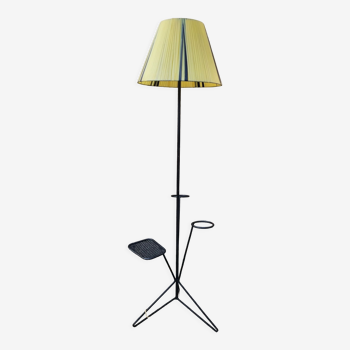 Lampadaire tripode, tablette et porte plantes, vintage, années 50