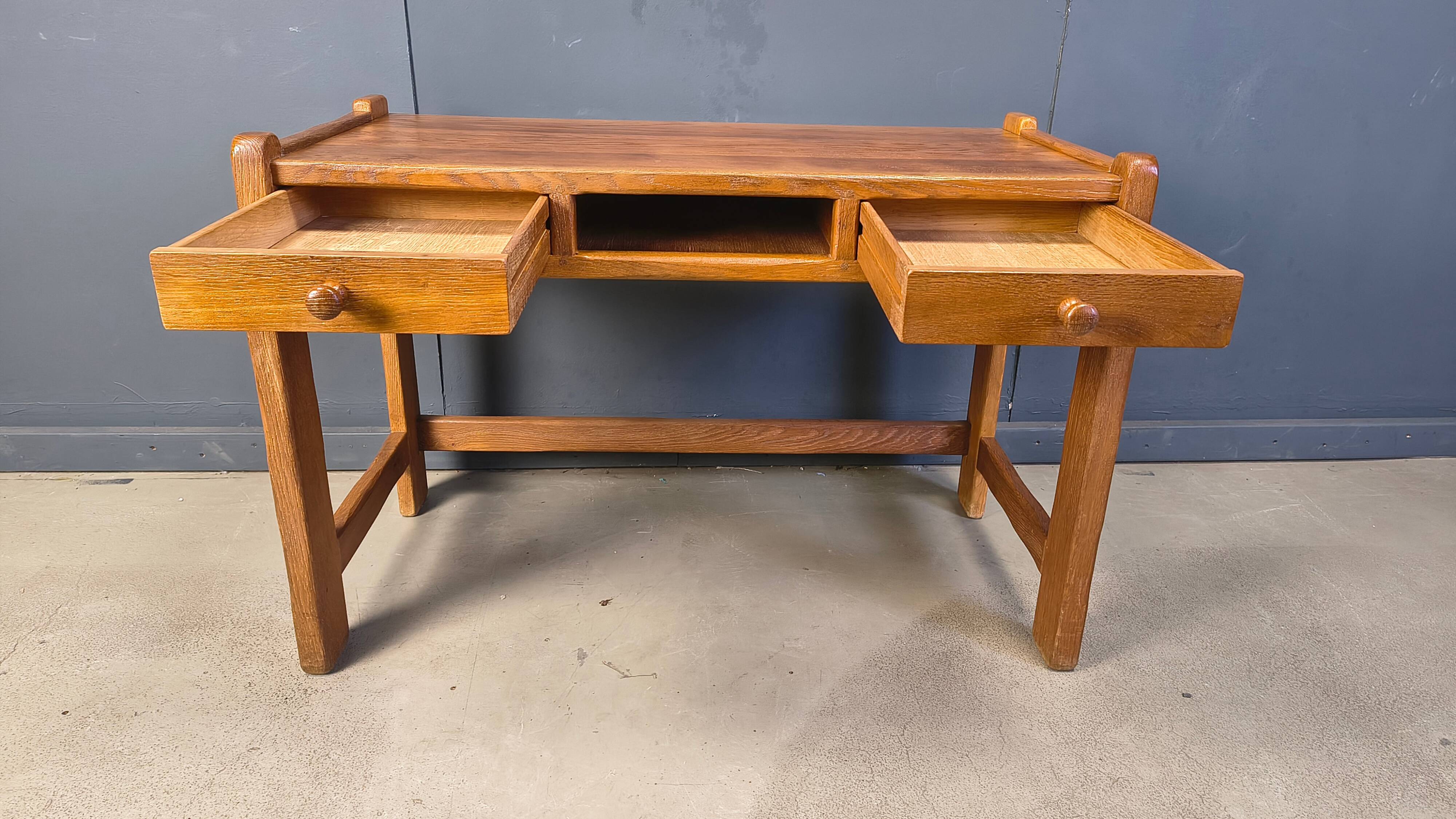 Vintage oak vanity table or desk by Depuydt Belgium, 1960s