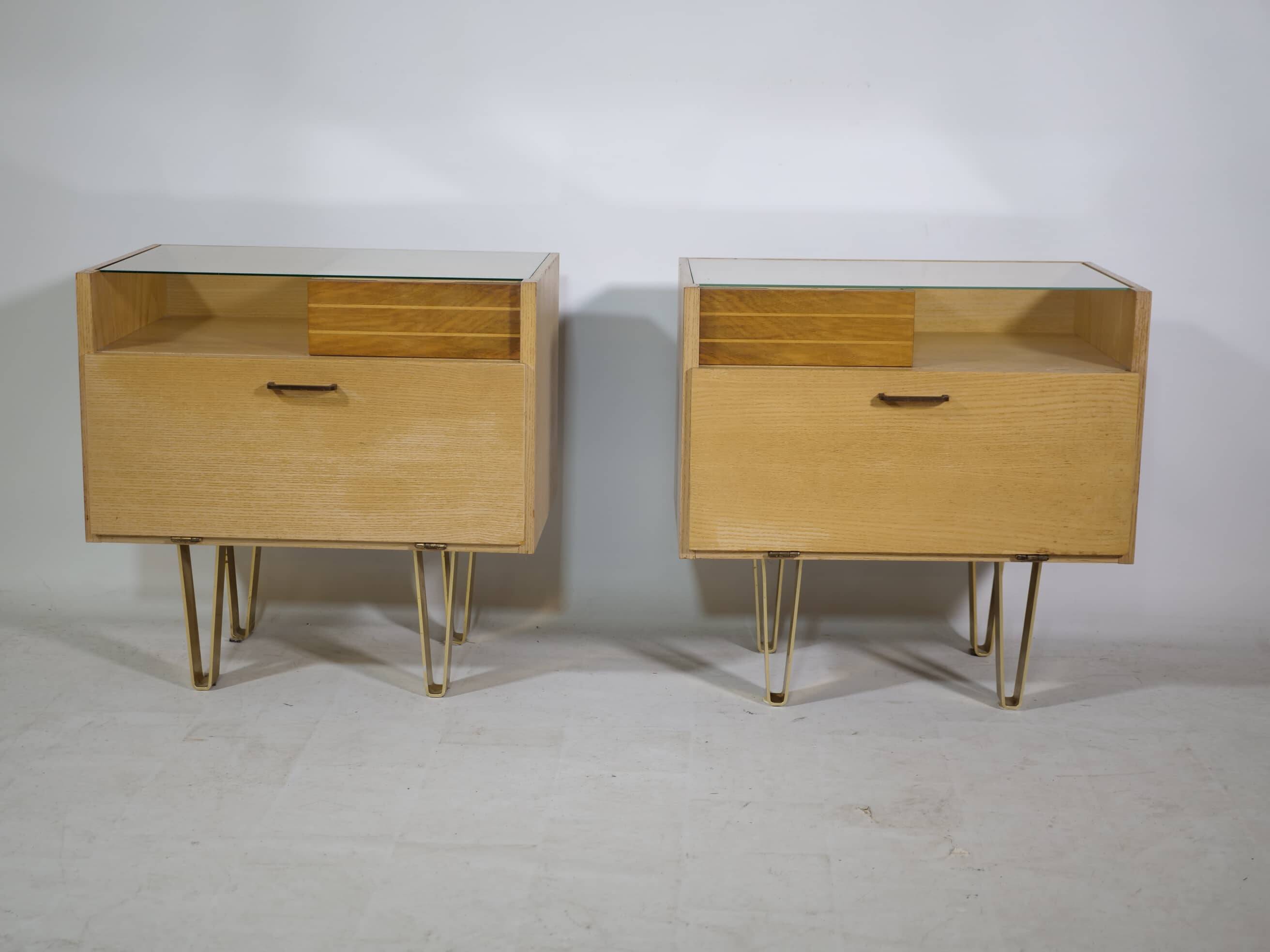 Bedside tables, 1950s-60s