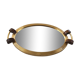 Plateau miroir art déco doré
