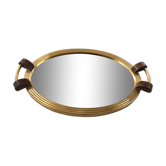 Plateau miroir art déco doré