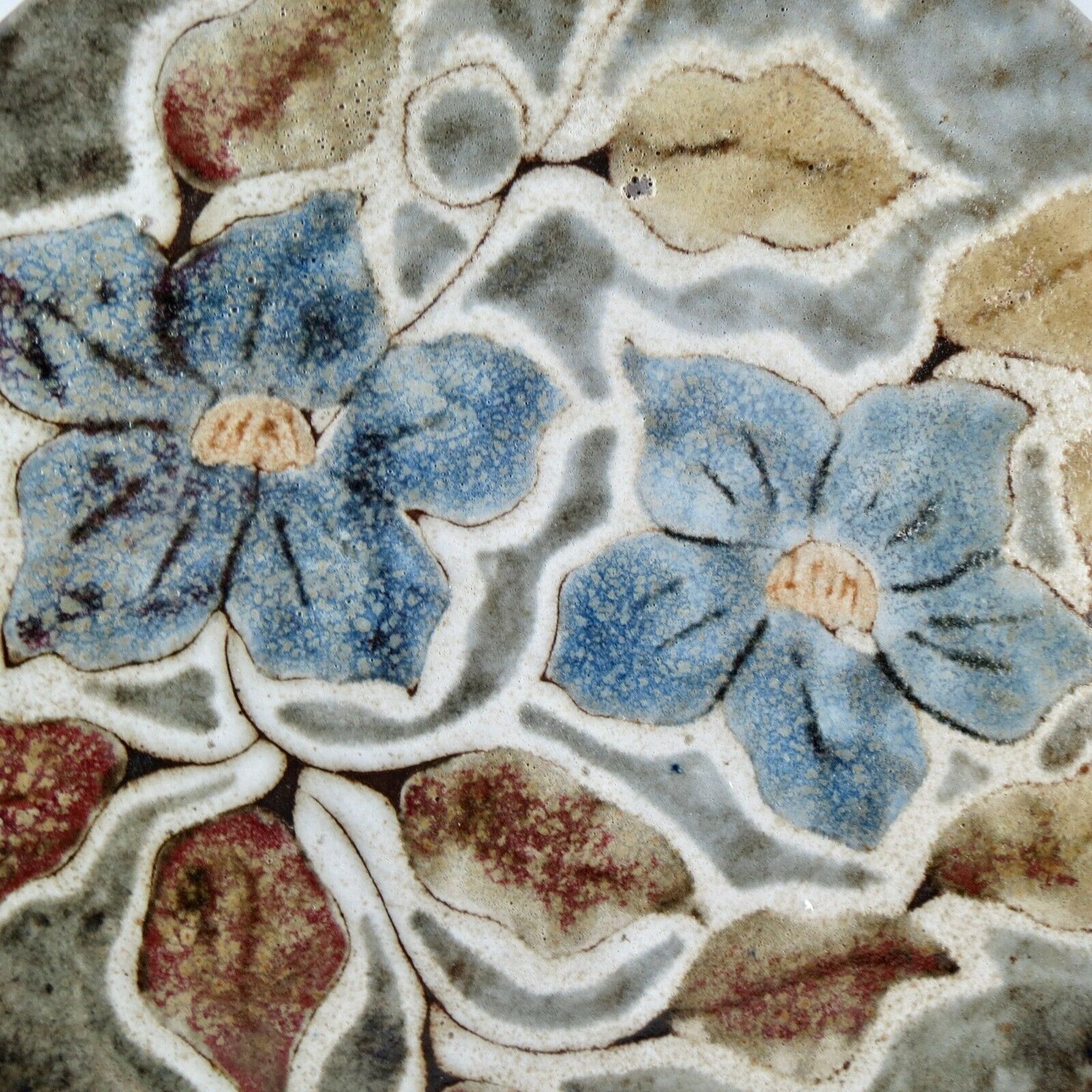 Plate "flower" old mill Perot ceramic Vallauris