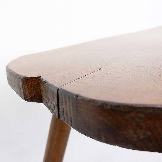 Vintage Brutalist coffee table / Side table in solid wood - 1960s