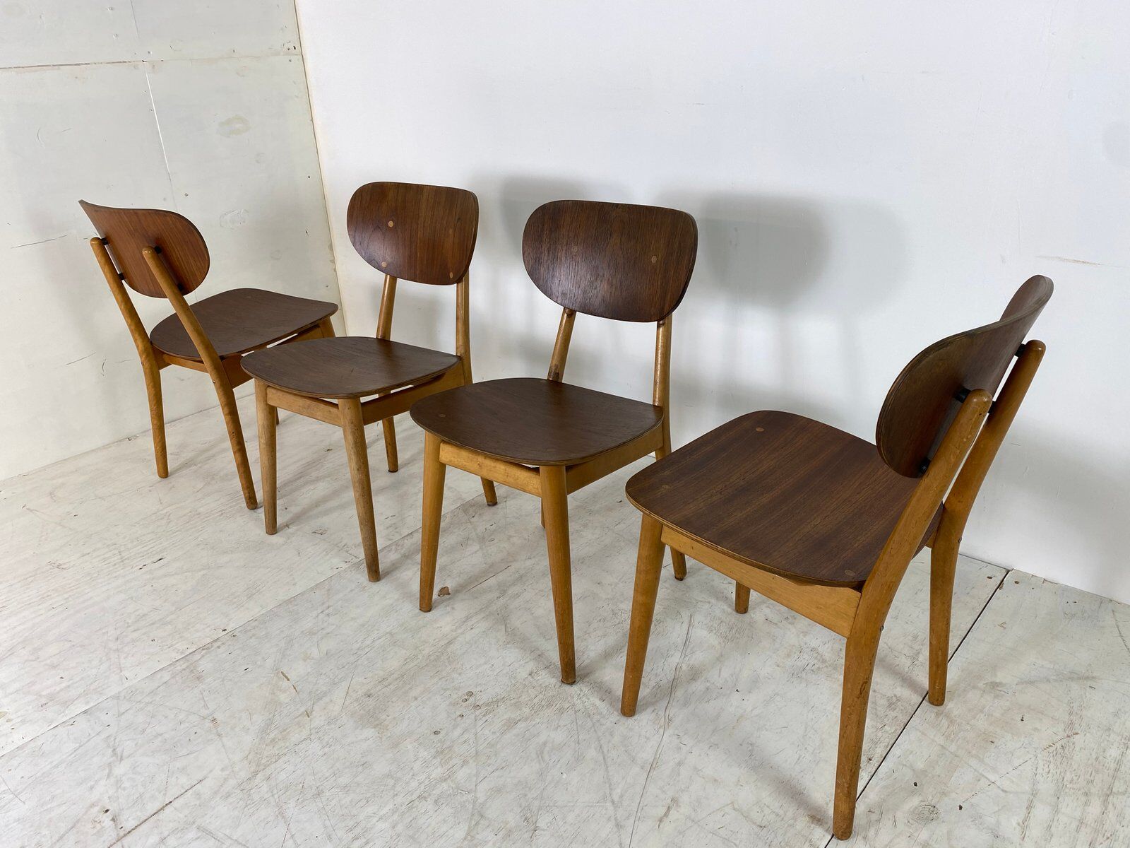 Set of 4 Scandinavian teak lounge chairs by Cees Braakman for Pastoe 1950s
