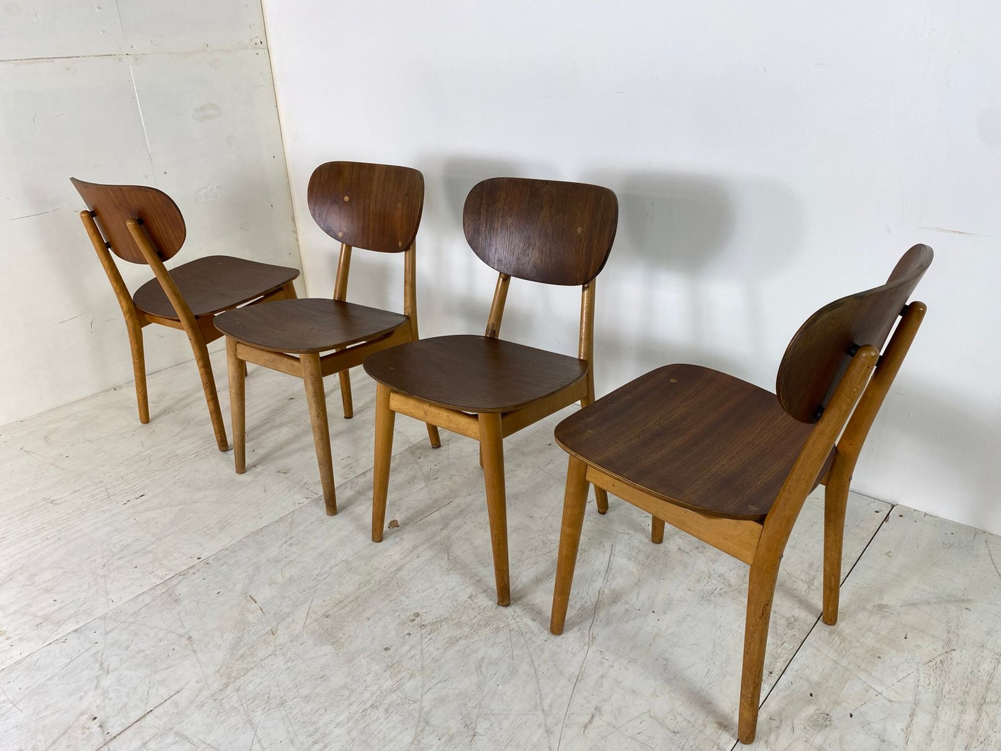 Set of 4 Scandinavian teak lounge chairs by Cees Braakman for Pastoe 1950s