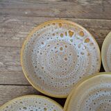 Set of 6 deep plates in stoneware Niderviller model Fauve from the 1960s.