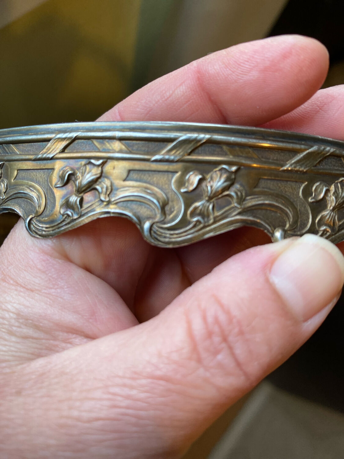 antique crystal catchall