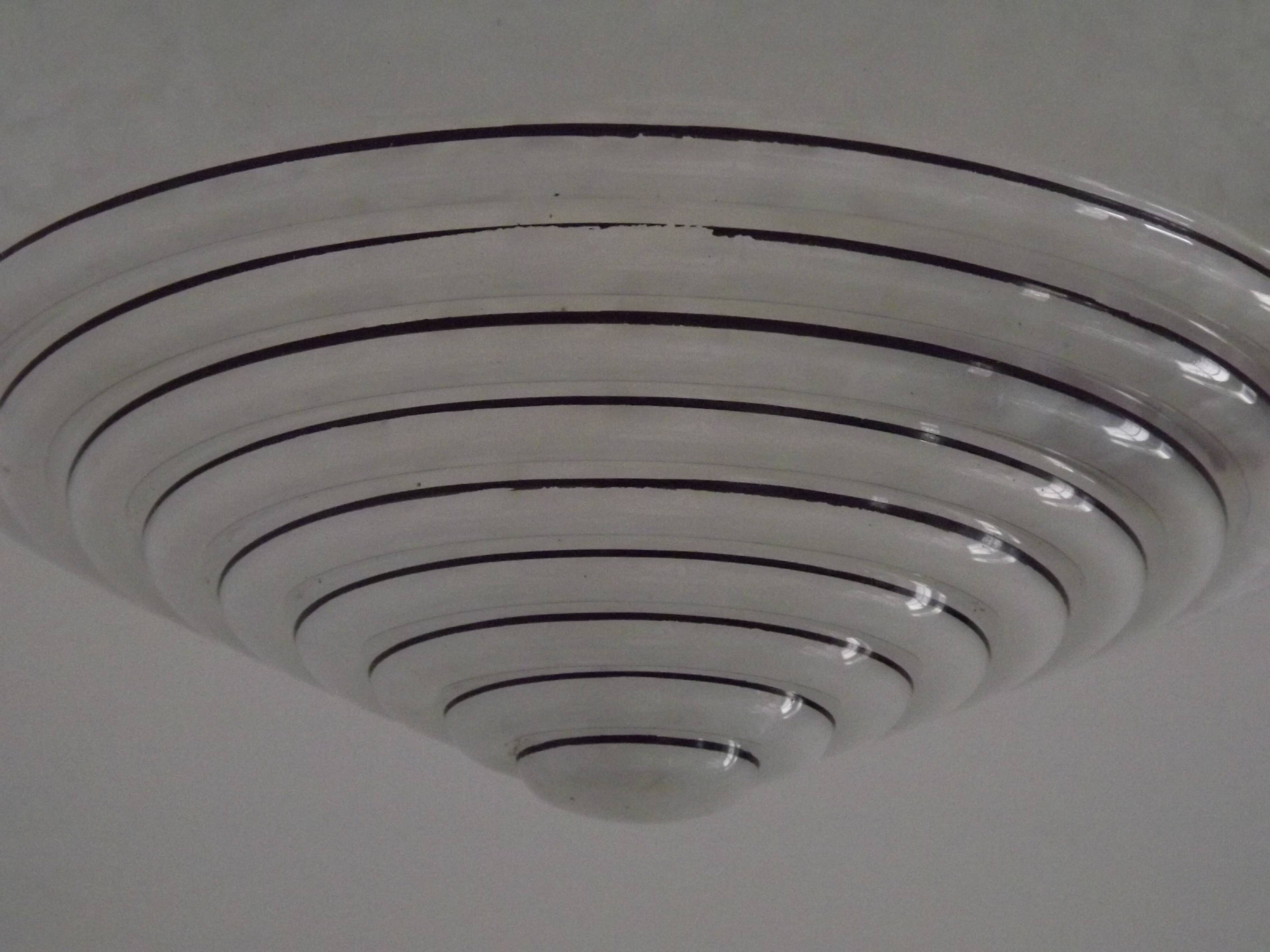 French Vintage Art Deco Style Hanging Ceiling Light – Clichy Glass Shade