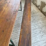 Guinguette table and its 2 benches