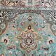 Silk cashmere rug pastel tones floral patterns India Kashmir vintage 181 cm x 286 cm