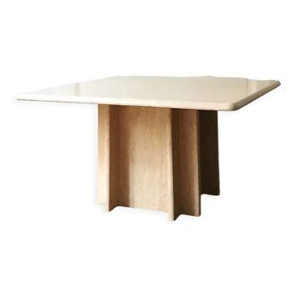 Square travertine coffee table