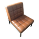 1970s lounge chair in faux leather and black steel