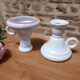 2 handmade ceramic candle holders