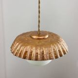 Mid-Century Italian Copper and Opaline Pendant Lamp