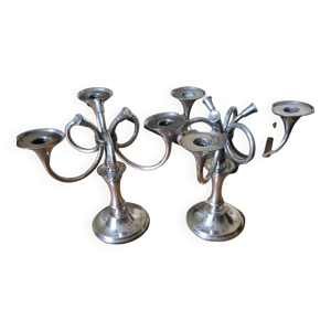 Ercuis paire de chandeliers