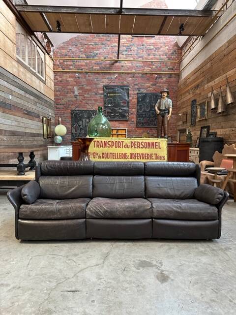 Ensemble de salon en cuir années 80