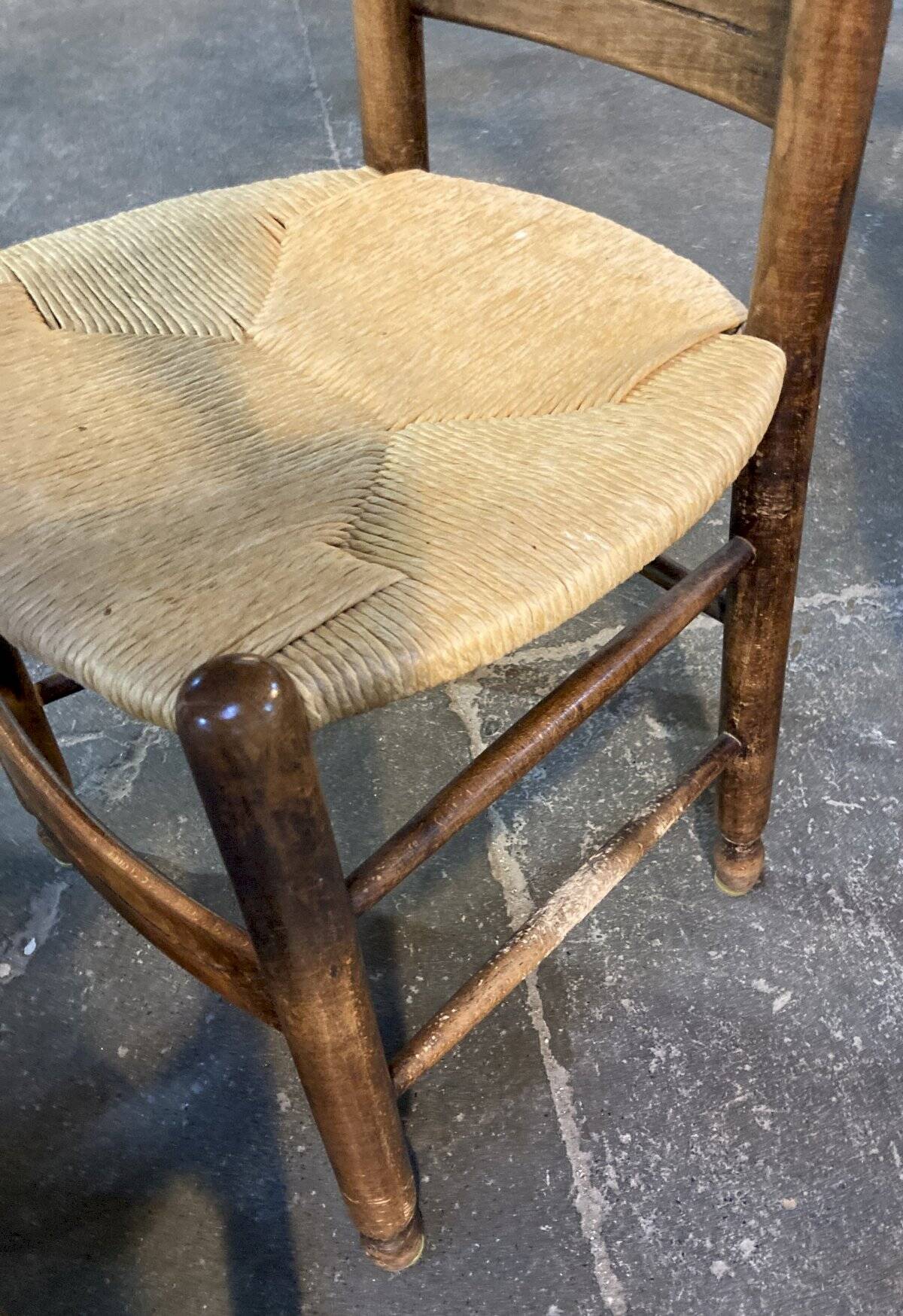 4 modernist straw chairs