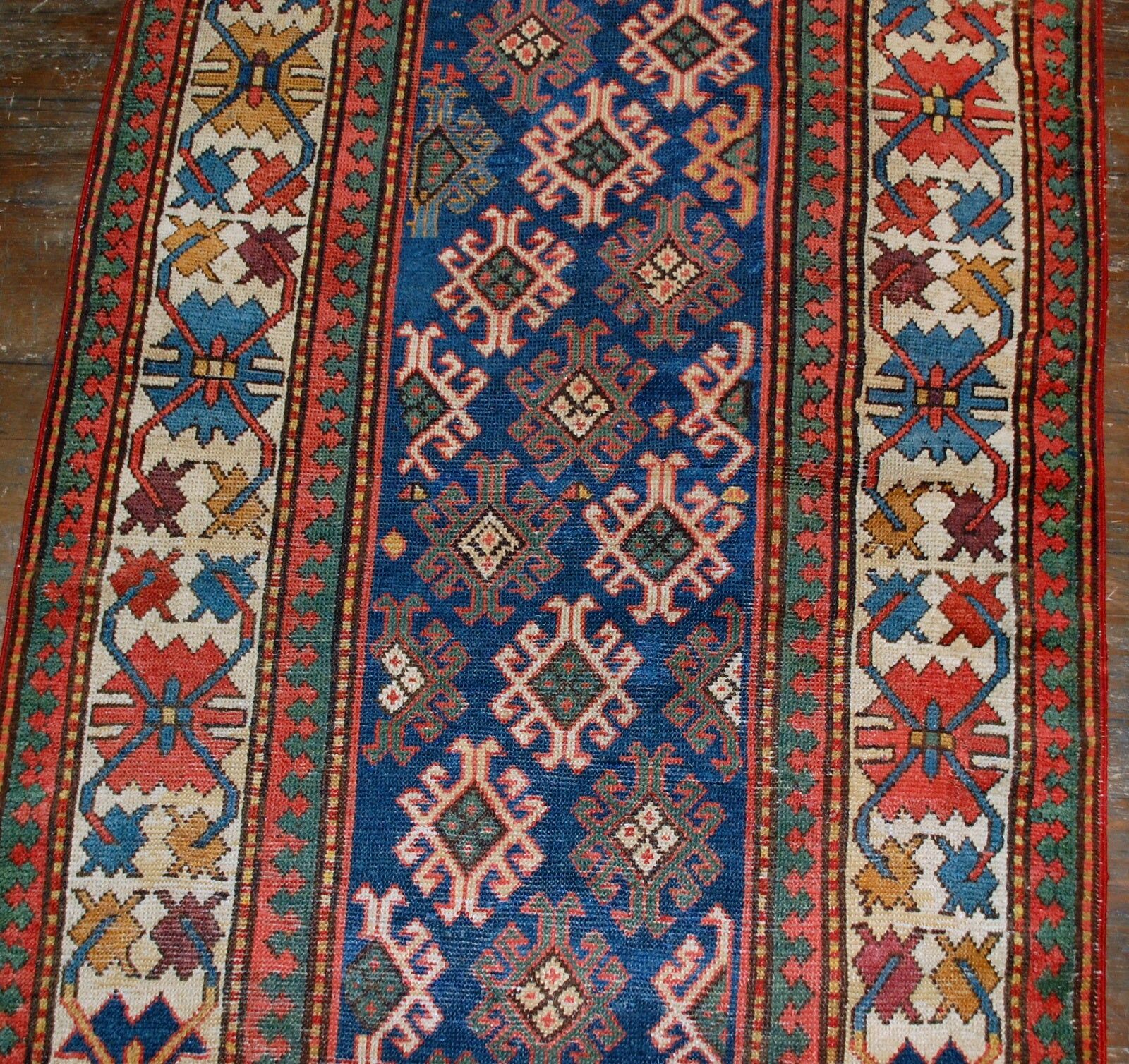 Handmade antique Armenian Gandzak rug 97cm x 244cm 1880s