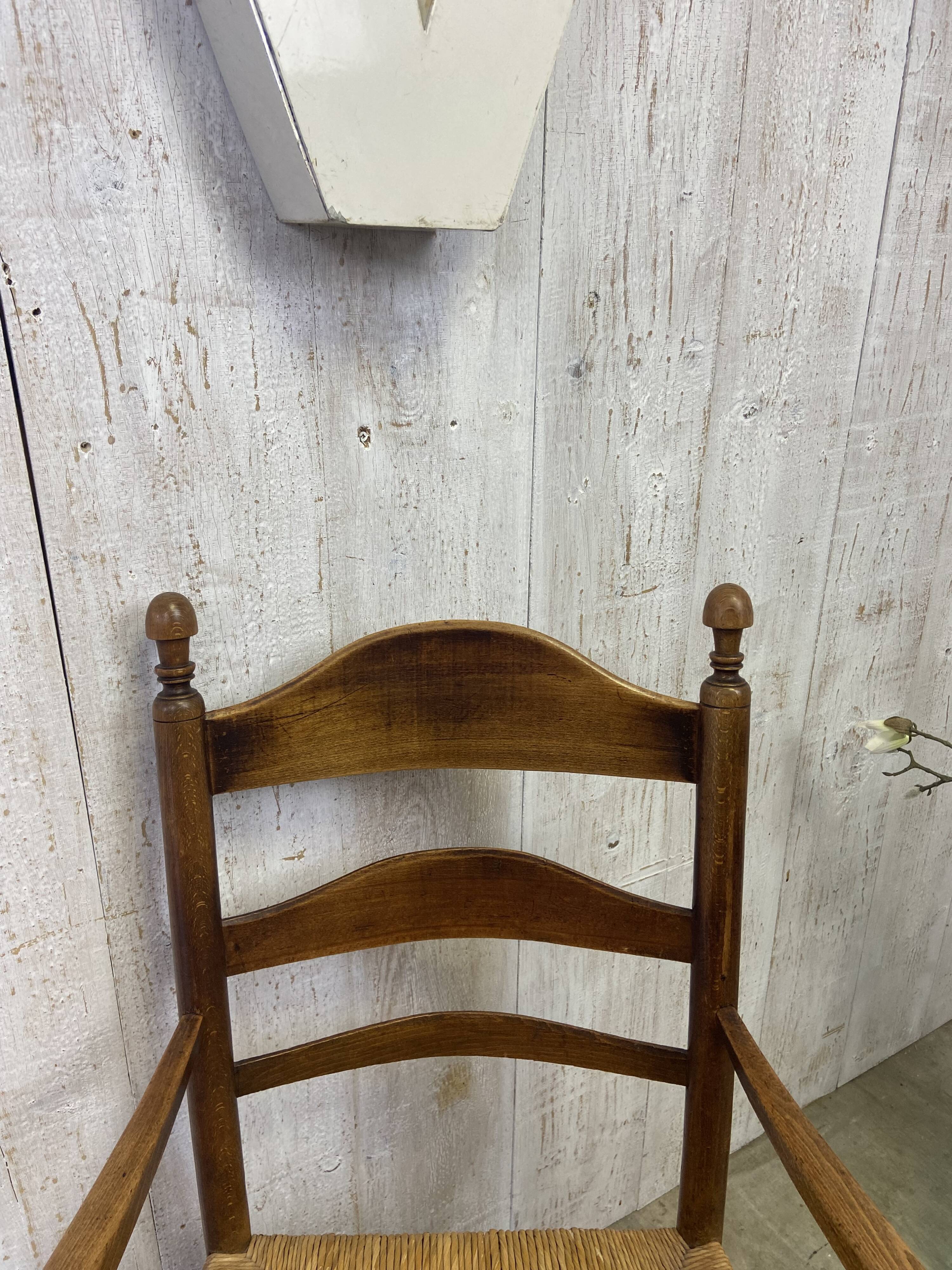 Vintage straw armchair