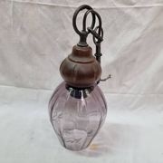 Suspension vintage verre mauve