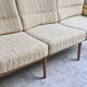 Canapé 3 places design scandinave Mid-Century en teck et tissu