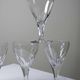 Antique service of 6 cut crystal glasses attributed to Moser, Bohemia.
