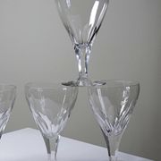 Antique service of 6 cut crystal glasses attributed to Moser, Bohemia.