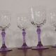 Set of 5 crystal purple stemmed glasses from the great brand Cristal d'Arques
