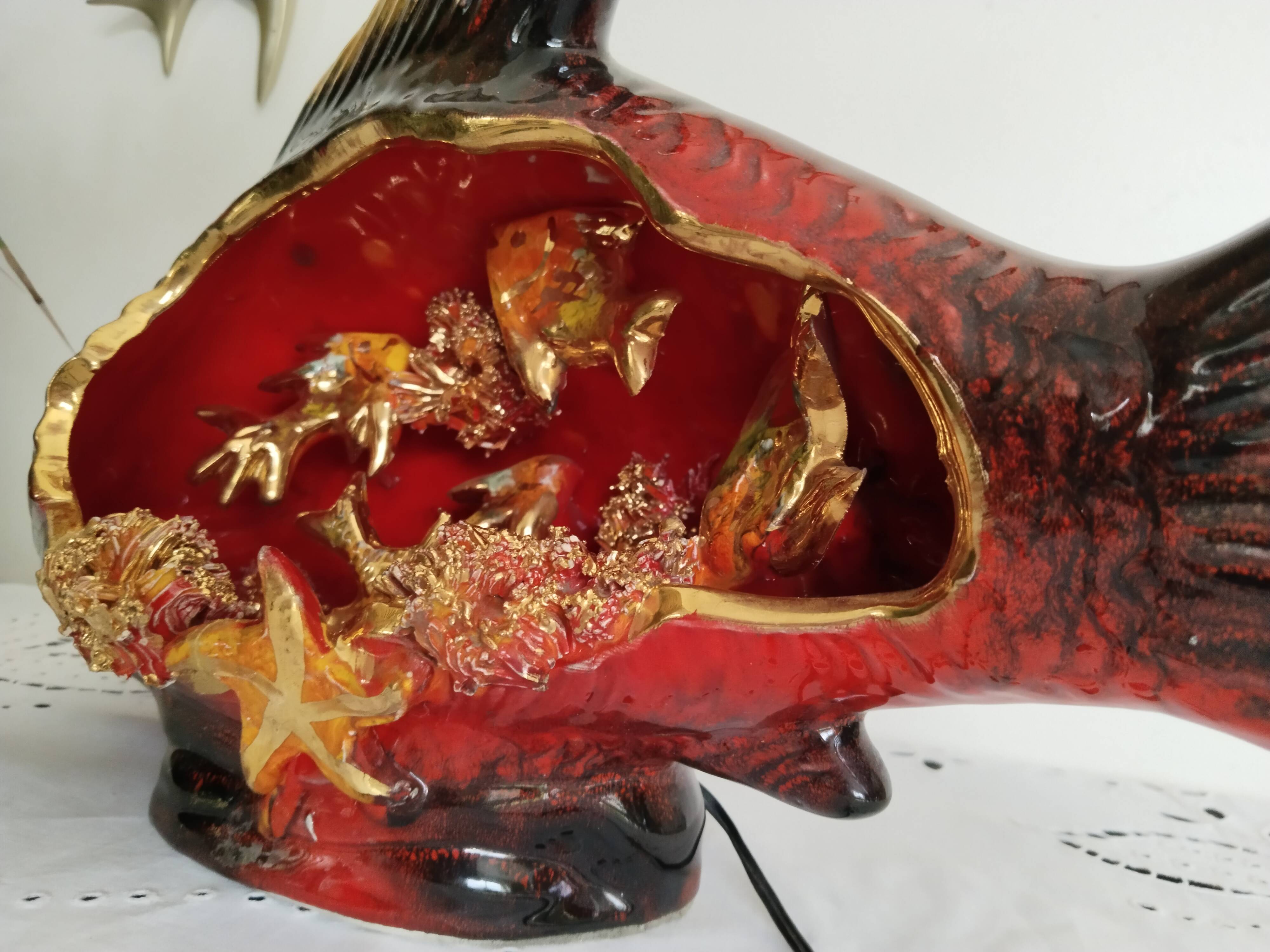 Amphora table lamp, bedside lamp, Vallauris style, 1950s