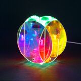 Angelo Mellia, Nova Model, Modern Lucite Table Lamp, Iridescence Colors, France