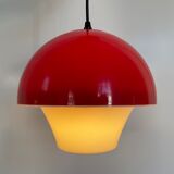 Scandinavian red & white vintage plastic hanging lamp