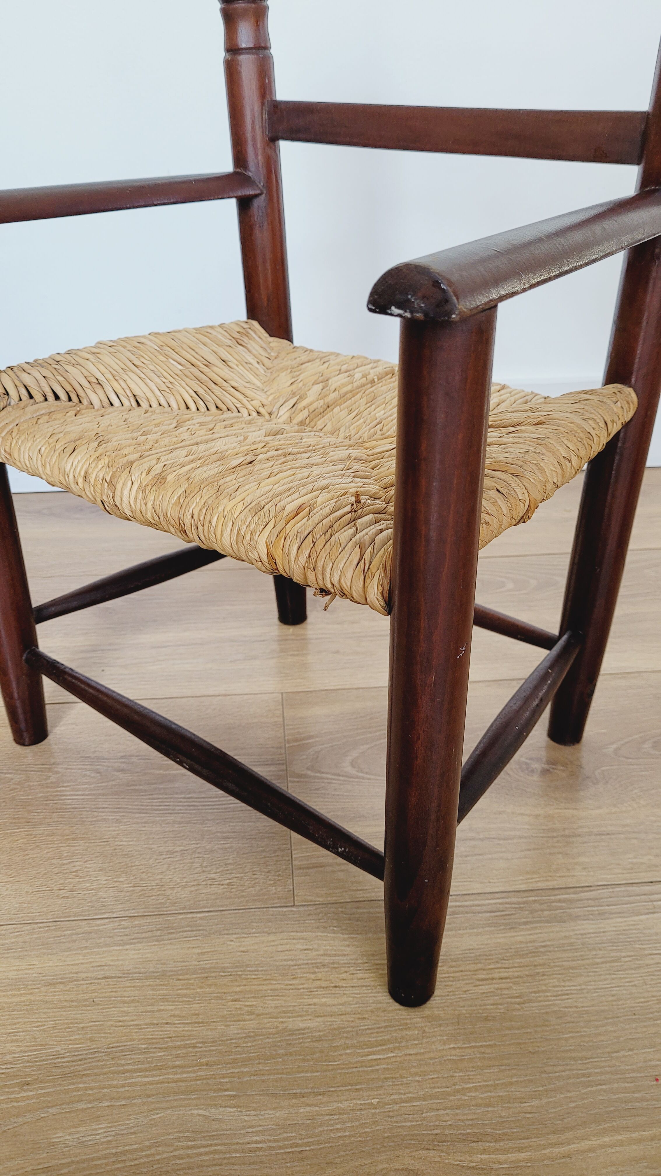 Chaise enfant bois et paille