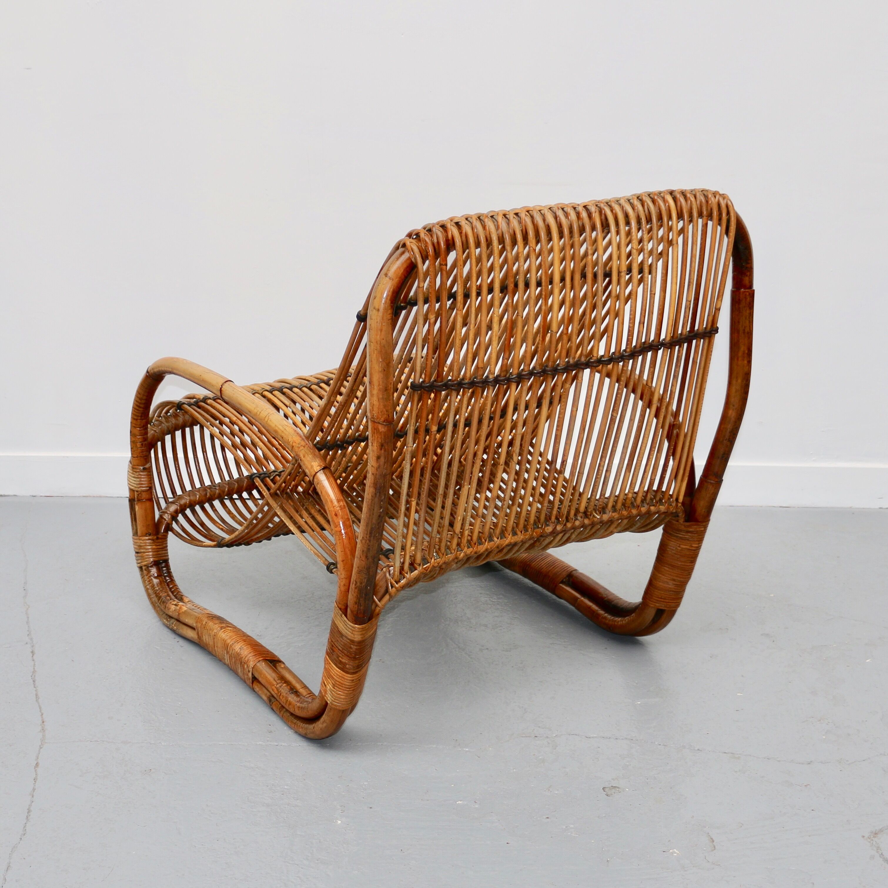 Rattan armchair, Italy, 1950s