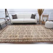 Vintage Turkish Hand-Knotted Wool Cotton Beige Area Rug 202x322