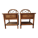 Pair of vintage rattan and cane bedside tables, 1970s