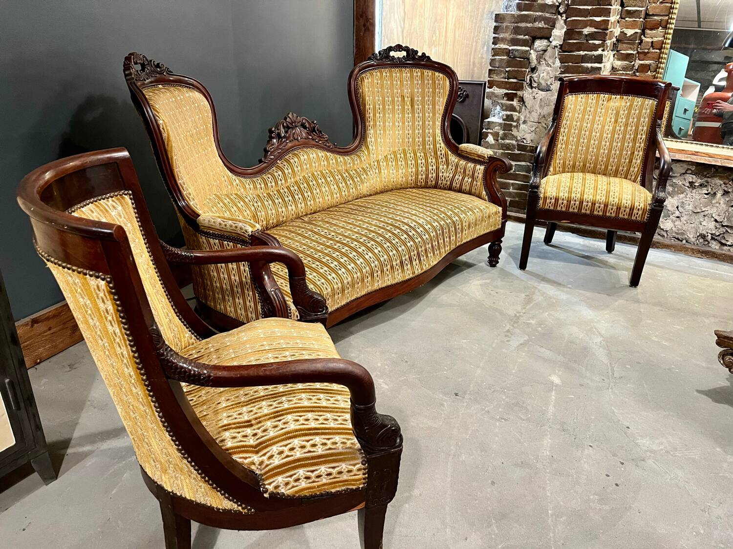 Napoleon III armchair and sofa set