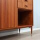 1960s Italian mid-century teak highboard restored with brass feet