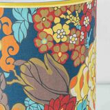 Lampe de table en céramique jaune espagnole, années 1960, abat-jour Liberty London rétro neuf