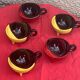 5 cups and 5 saucers signed Luc vallauris vintage