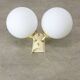 Vintage Italian Brass and Opaline Wall Lamp