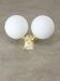 Vintage Italian Brass and Opaline Wall Lamp