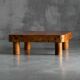 Brutalist pine low coffee table, France, 1960s