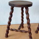 Tripod stool spiral feet
