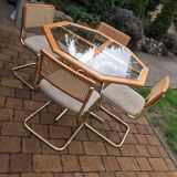 Golden chairs dining set with complementing table