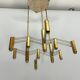 Vintage Italian brass and perspex chandelier by Zeroquattro from 70s