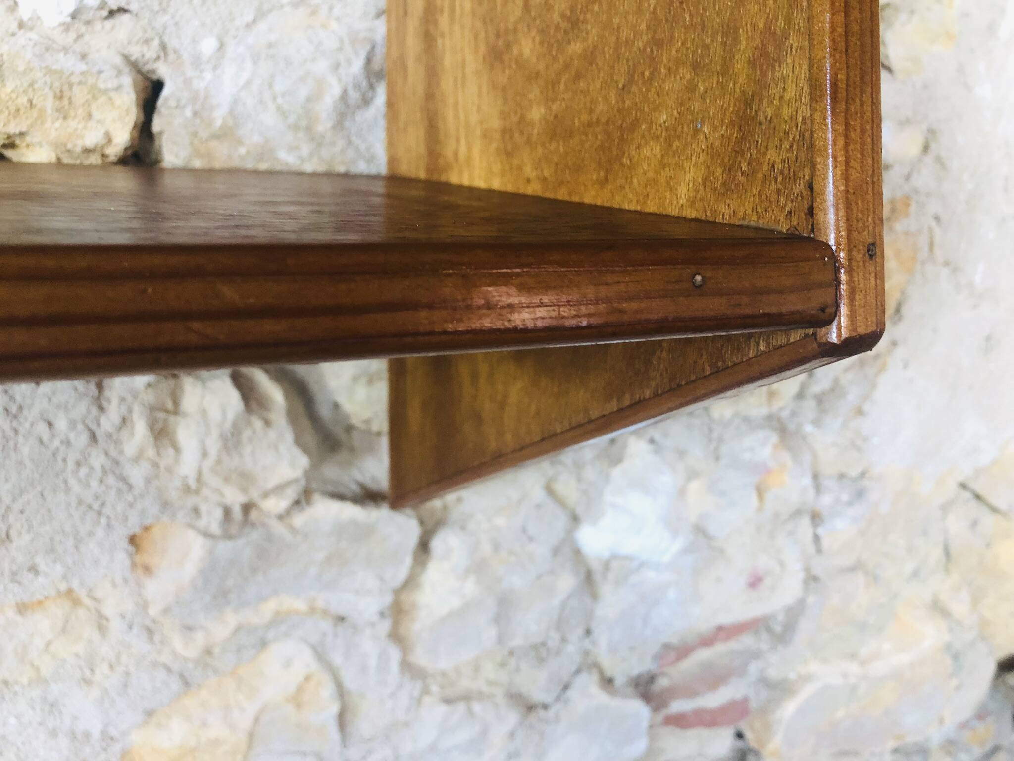 Vintage wall shelf with two shelves, 1970's