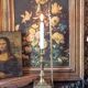 Candle holder with snuffer