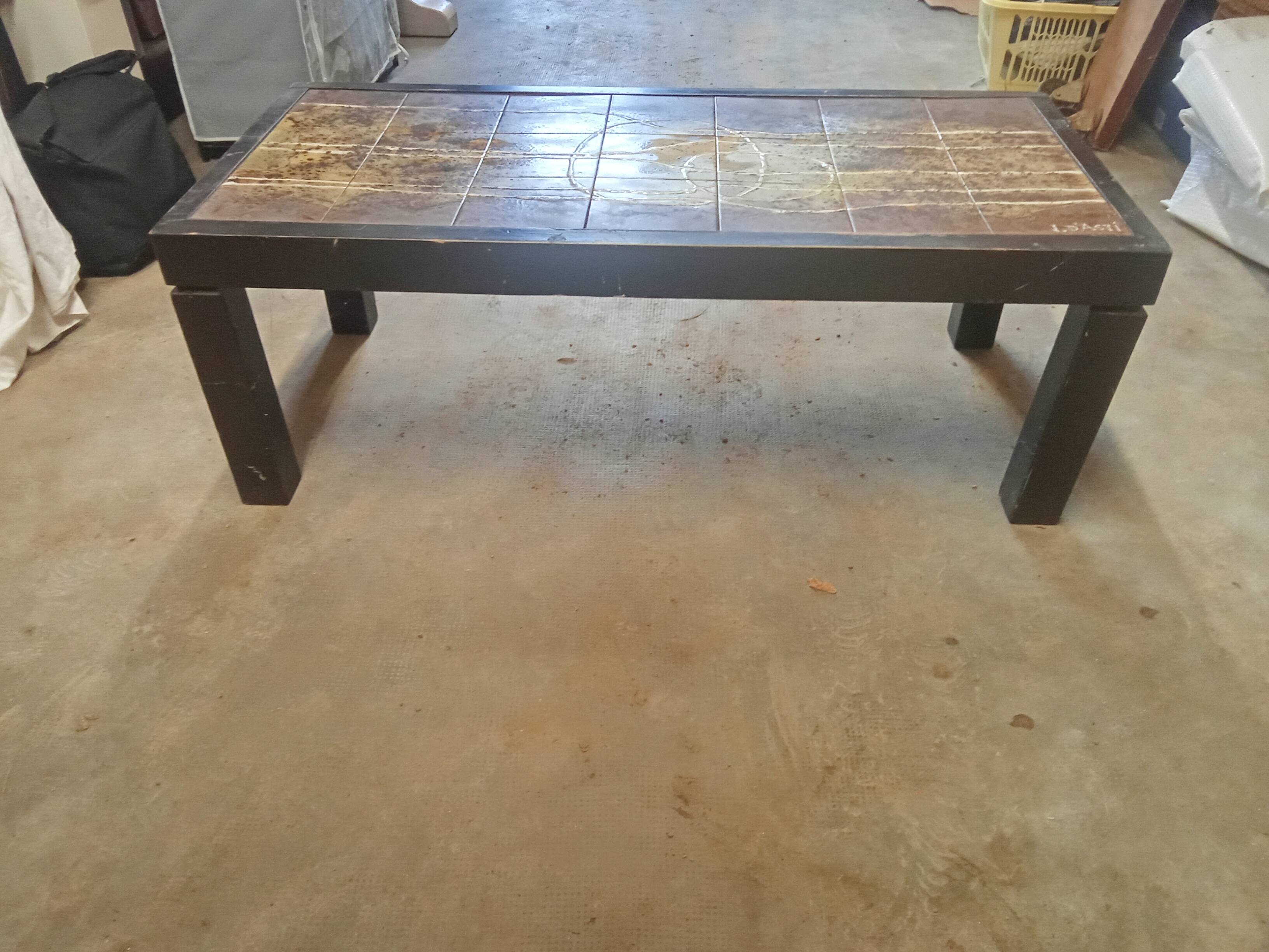 Coffee table signed by Jean d'Asti.